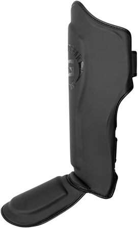 Щитки для гомілок JOYAGEAR для кікбоксингу - Дитячі - Чорні - Розмір L - Захист гомілок для спарингу в бойових мистецтвах - Захист ніг Щитки для гомілок для кікбоксингу - Виготовлені вручну з мікрофібри, металу та шкіри