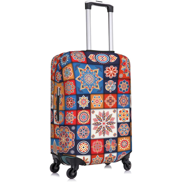 Чохол для валізи Ретро Квіти - еластичний захист від подряпин та пилу, чорний, розмір 85 см