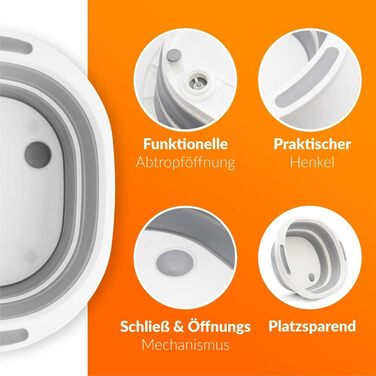 Багатофункціональна обробна дошка та мийка Складана миска для миття посуду білого та сірого кольорів Складана миска для кемпінгу Аксесуари та гаджети для автофургонів