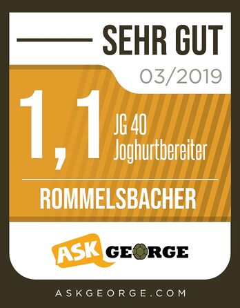 Йогуртниця ROMMELSBACHER JG 40 - до 1200 г йогурту, РК-дисплей, 18-годинний таймер, автоматичне вимкнення, електронний контроль те