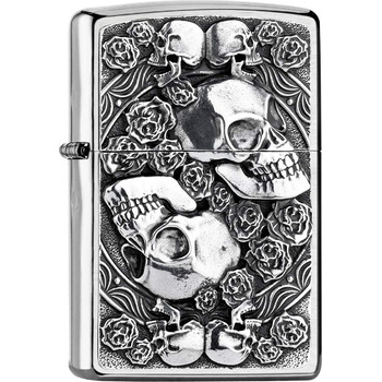 Запальничка Череп і троянди ROSES-200-Zippo Колекція 2019-2005891-49.95 , хром, срібло, малий