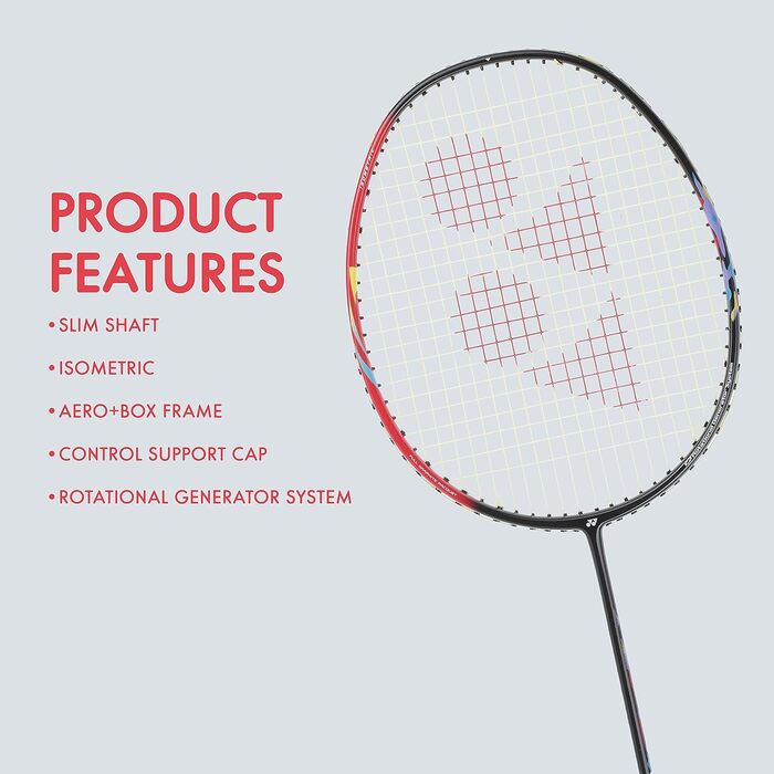 Ракетка для бадмінтону YONEX Graphite серії Astrox Lite (G4, 77 г, натяг 13,6 кг) (Astrox 01 Clear Black Red)