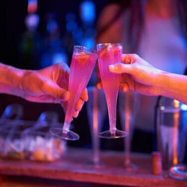 Келихи для шампанського преміум-класу MATANA 120 пластикові з сріблястими та золотими блискітками, 133 мл - келихи для шампанськог