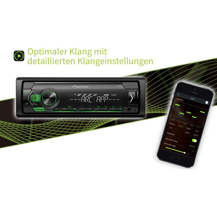 Приймач PIONEER 1-DIN з Bluetooth, червоним/білим підсвічуванням, роз'ємом USB/3,5 мм, Spotify, додатком Pioneer Smart Sync і сумісний з пристроями Apple і Android, червоний/чорний, MVH-S420BT (чорний, зелений, без Bluetooth, одинарний)