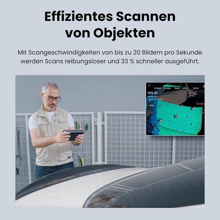 Сканер Revopoint MIRACO Plus для 3D-друку, портативний сканер з фотограмметрією, до 20 кадрів в секунду, точність до 0,02 мм, повн