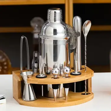 Набір для коктейлів Surmounty B08FR3VLTK 15 предметів, сріблястий