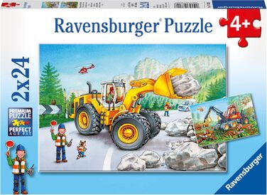 Дитячий пазл Ravensburger - 07802 екскаватор і лісовий трактор - пазл для дітей від 4 років, 2х24 деталі