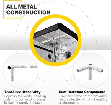 Набір кріплень для рослин з затискачами, 6 шт., товщина 3.2 мм, довжина 2.5 м, міцні, регульовані, вантажопідйомність 68 кг