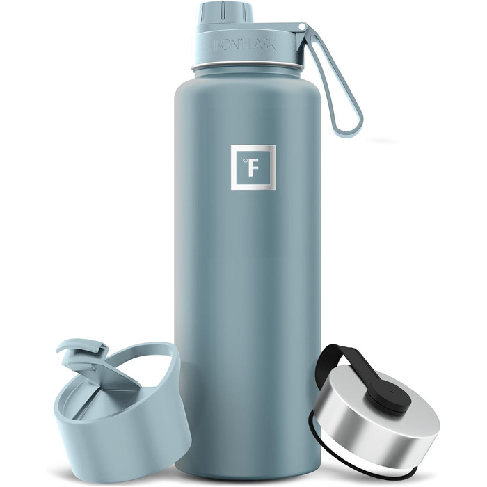 Спортивна пляшка для пиття IRON FLASK, 3 кришки (кришка з широким носиком), герметична, з нержавіючої сталі, для чоловіків, жінок