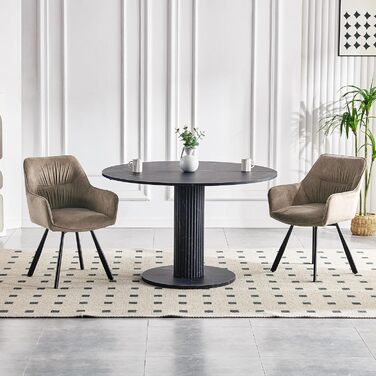 Комплект стільців для їдальні з 4 шт. , обертові крісла, поворот на 360, сучасне м&39яке крісло з оксамиту, стільці для їдальні, кухонне крісло, вітальня, кабінет, спальня, коричневий, 4 обертових крісла