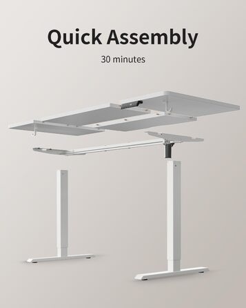 Стіл FEZIBO з регульованою висотою та портами зарядки USB-A та USB-C, 140 x 70 см, стіл з електричним регулюванням висоти, ергономічний стіл для домашнього офісу з можливістю сидіти та стояти, білий 140 x 70 см