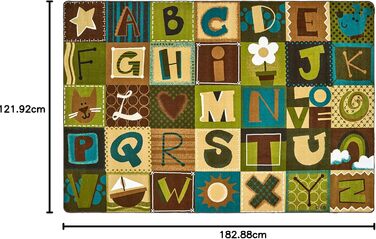 Малюки Алфавітні блоки Дитячий килимок Розмір килимка 4 x 6'
