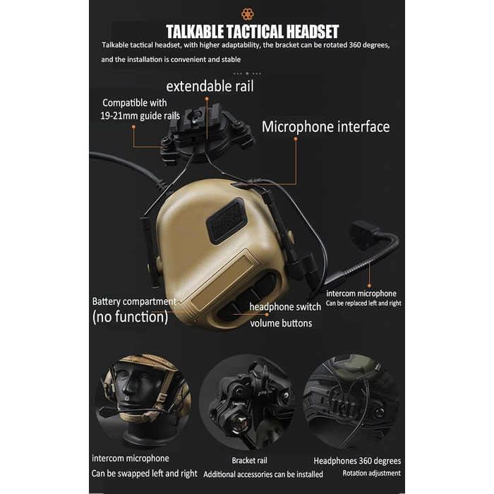 Військовий тактичний шолом із чохлом для страйкбольного шолома та військовою гарнітурою, регульований тактичний швидкий захисний шолом для пейнтболу на відкритому повітрі, полювання, ігор BBS