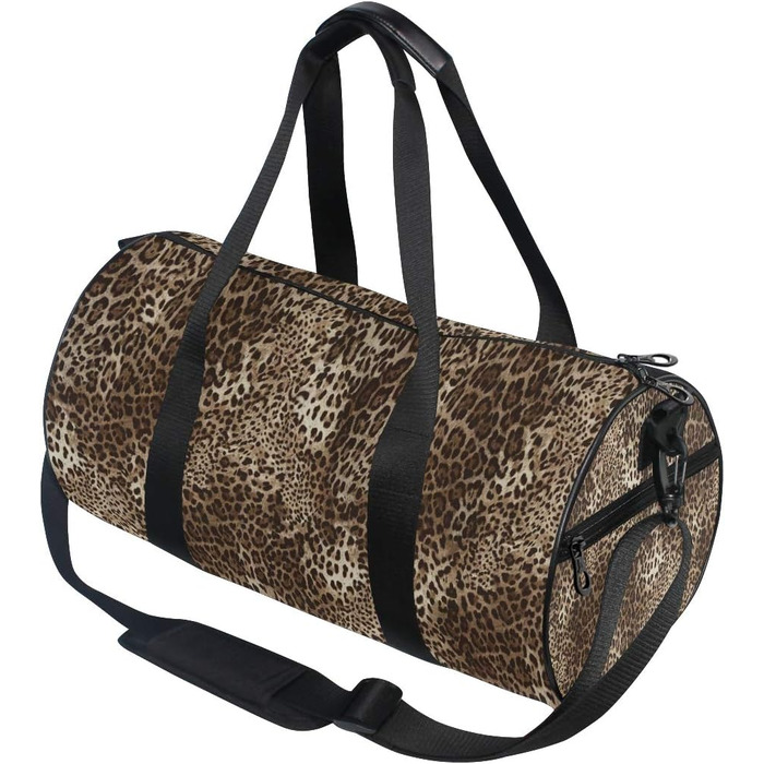 Спортивна сумка з леопардовим принтом, коричнева, з міцної тканини, дорожня сумка, для подорожей на вихідні, чоловіча та жіноча, для спорту та на нічліг