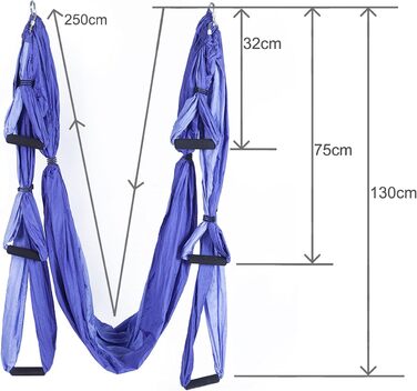 Набір гамаків для йоги ARNTY Повітряний, повітряний рушник для йоги, повітряний гамак-гойдалка з сумкою для перенесення та подовжувальними ременями фіолетового