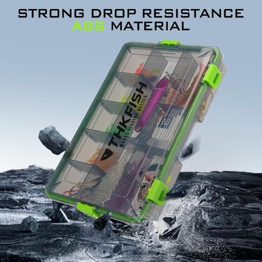 Водонепроникні ящики для рибальських снастей THKFISH, 2 шт. рибальська коробка 3600, прозора коробка для снастей, рибальські коробки зі знімними роздільниками, коробка для рибальських приманок, рибальська скриня, коробка для воблерів червоного кольору