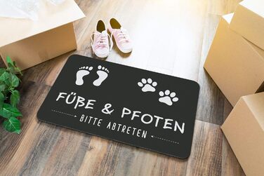 Килимок для дверей у формі кухля з написом &quotВитріть лапи та ноги&quot - кумедний килимок для використання в приміщенні та на вулиці, який можна прати - німецька якість