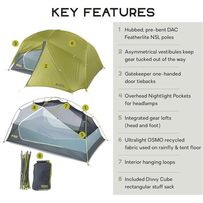 Ультралегкий туристичний намет NEMO Dragonfly OSMO на 3 особи