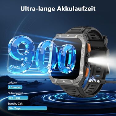 Чоловічий смарт-годинник Blackview з GPS/компасом/Bluetooth дзвінками/світлодіодним підсвічуванням/чатом/перекладачем, спортивний годинник зі 100 спортивними режимами - пульс - сон - кроки - калорії - кілометраж, фітнес-годинник для Android та iOS, GPS - 