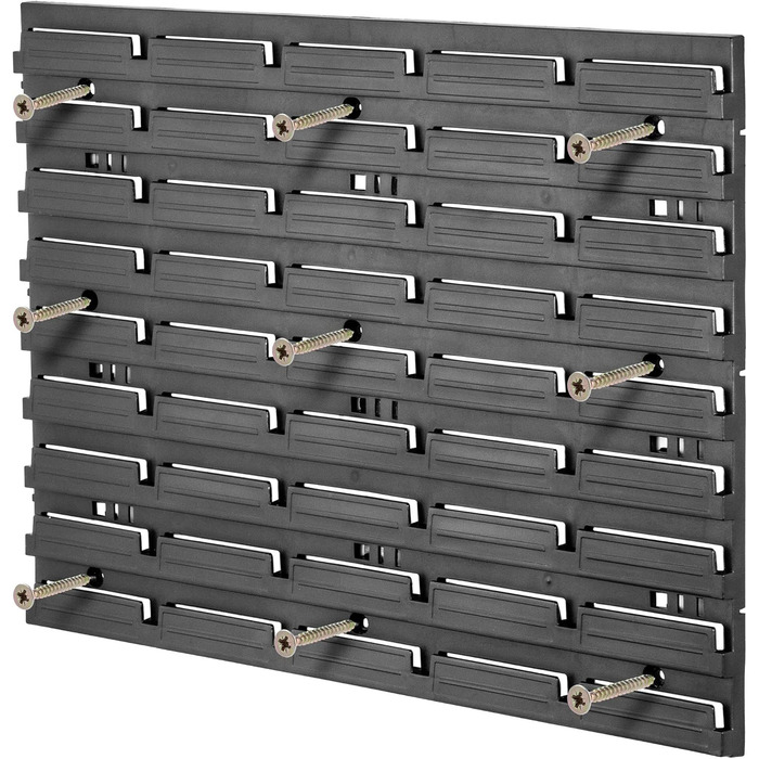Настінний стелаж для майстерні KADAX, система зберігання 58x78 см, виготовлена з міцного пластику, стійкий до ультрафіолету, розширювані стінові панелі, стелаж для гаража (чорний, 50 шт. v2) 50 шт. v2 Чорний