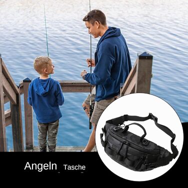 Рибальська поясна сумка, поясна сумка для риболовлі нахлистом - водонепроникна рибальська сумка з поясним поясом Портативна сумка для риболовлі нахлистом Аксесуари для активного відпочинку для чоловіків, жінок, камуфляж