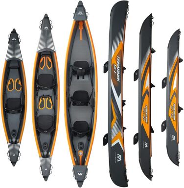 Надувний каяк AM AQUA MARINA Tomahawk AIR-K 440 100 полівінілхлорид (ПВХ) UNI Чорний / Помаранчевий