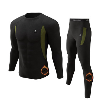 Чоловіча термобілизна CL Convallaria, функціональна білизна, лижна білизна, дихаюча флісова підкладка, комплект термобілизни, розмір L, чорний