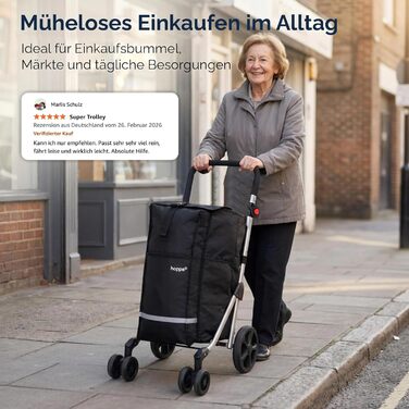 Сумка-візок для покупок Простора складана сумка-візок обємом 74 л Легкий 6-колісний візок з 5 кишенями міцний та водонепроникний Ідеальна складана сумка-візок для щоденного використання