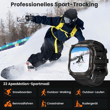 Розумний годинник KOSPET Tank M4 GPS для чоловіків, повністю з нержавіючої сталі, глобальні офлайн-карти та система з 6 супутників, водонепроникність 100 м, 50-денний заряд батареї, дзвінки Bluetooth, цілодобовий моніторинг серцевого ритму/сну, чорний