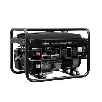Бензиновий генератор Tecnoware Power Systems 3200ВА однофазний, з AVR, низький рівень шуму, бак 15 л, електричний/ручний запуск, чорний