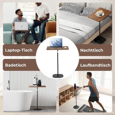 Регульований мобільний стіл для ноутбука з висотою 46-120 см. Приліжкова тумбочка для навчання, робочого столу, дивана. Чорний.