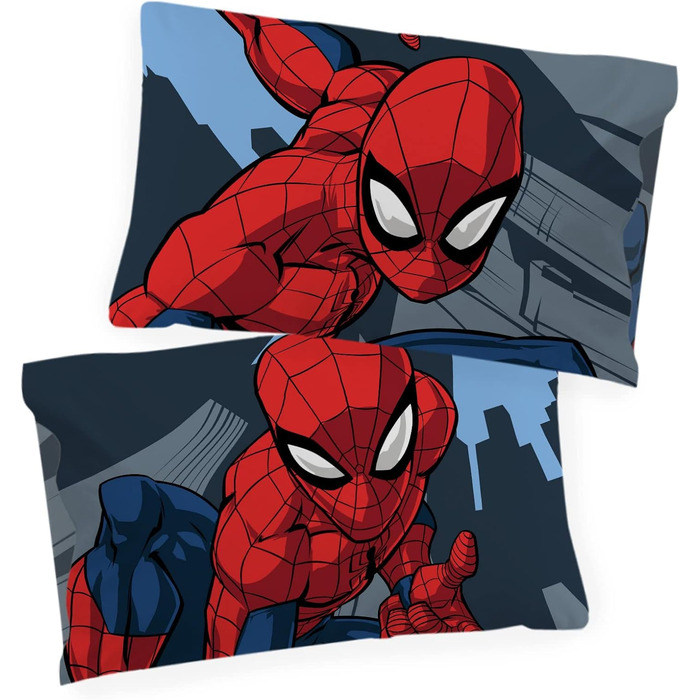 Двоспальне ліжко Джей Франко Marvel Spiderman City Streets з підодіяльником 200x200см 2 наволочки 50x70см 100 бавовна синій - Spid