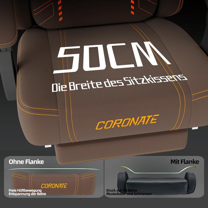 Ергономічне ігрове крісло MIXASTEP з регульованою спинкою та функцією повороту на 360 - Офісне крісло для дорослих/молоді 150 кг, ПК-крісло з технологічної тканини коричневого кольору для домашнього офісу/ігор