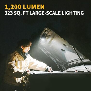 Ліхтар для кемпінгу Naturehike 1200 лм, акумуляторний світлодіодний робочий ліхтар, багатофункціональний, водонепроникний IPX4, 5 режимів світла, ідеально підходить для активного відпочинку на природі та кемпінгу, зелений