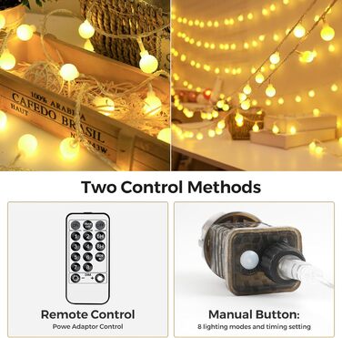 Світлодіодні казкові вогні, що живляться від електрики, 23M казкові вогні куля теплий білий з вилкою для зовнішнього і внутрішньог