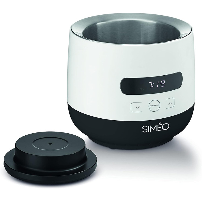 Йогуртниця SIMO YVA760 для домашнього приготування йогурту, скіру та сиру (в т.ч. з рослинного молока), набір з 6 баночок, 19 x 22,5 см