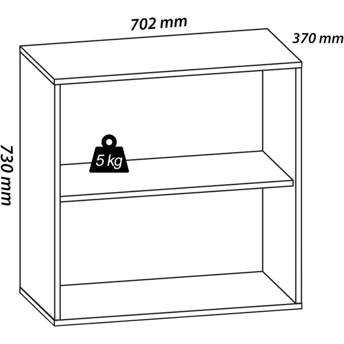 Дерев&39яна окремостояча полиця VCM Компактна шафа для документів Розміри приблизно Ш 70 x В 74 x Г 37 см Елегантна окремостояча полиця Офісна полиця Lona, 2 полиці, дуб Сонома