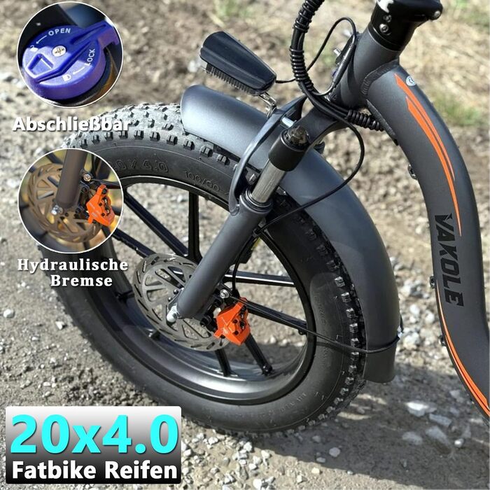 Складаний електричний велосипед Y20 Pro E-Bike з акумулятором 48 В 30 Аг, запас ходу до 120 км, 7-швидкісний чоловічий фетбайк для гірського велосипеда, пляжу та снігу