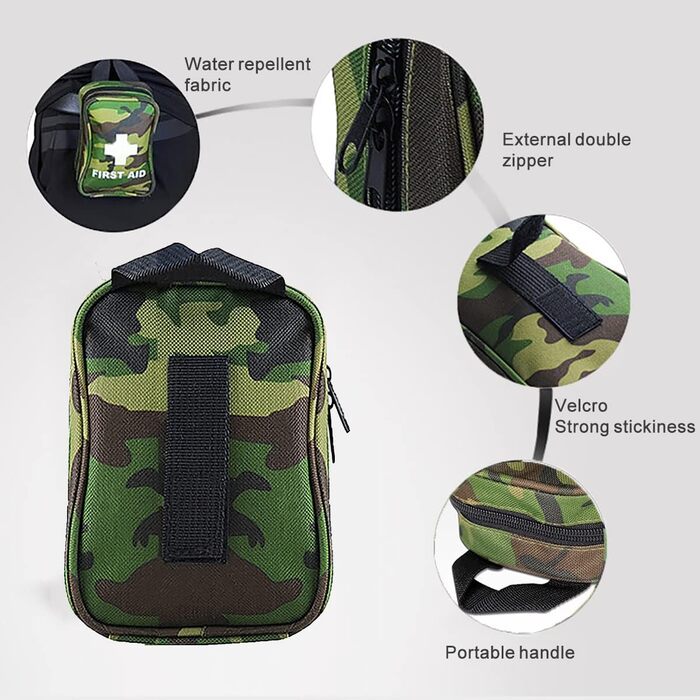 Набір першої допомоги, Survival 168 Piece Аварійний компактний набір з сумкою для першої допомоги на поясі Edc Small Pouch для дом