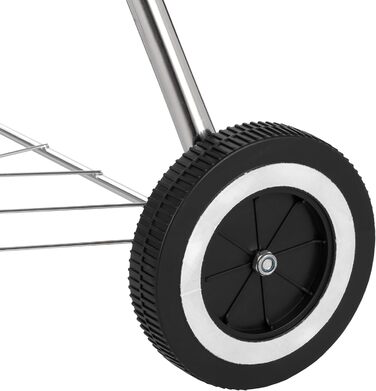 Вугільний гриль діаметром 41,5 см з кришкою, хромованим решіткою та попільником компактний круглий гриль з полицею, колесами та висотою робочої поверхні 58,5 см для саду та балкону