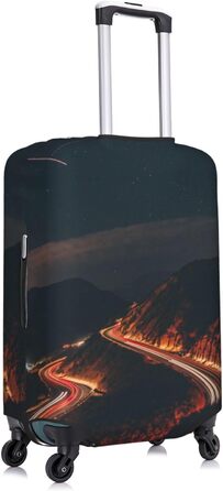 Чохол для валізи Нічне місто з принтом, еластичний захист від подряпин та пилу для подорожей, чорний, розмір 80