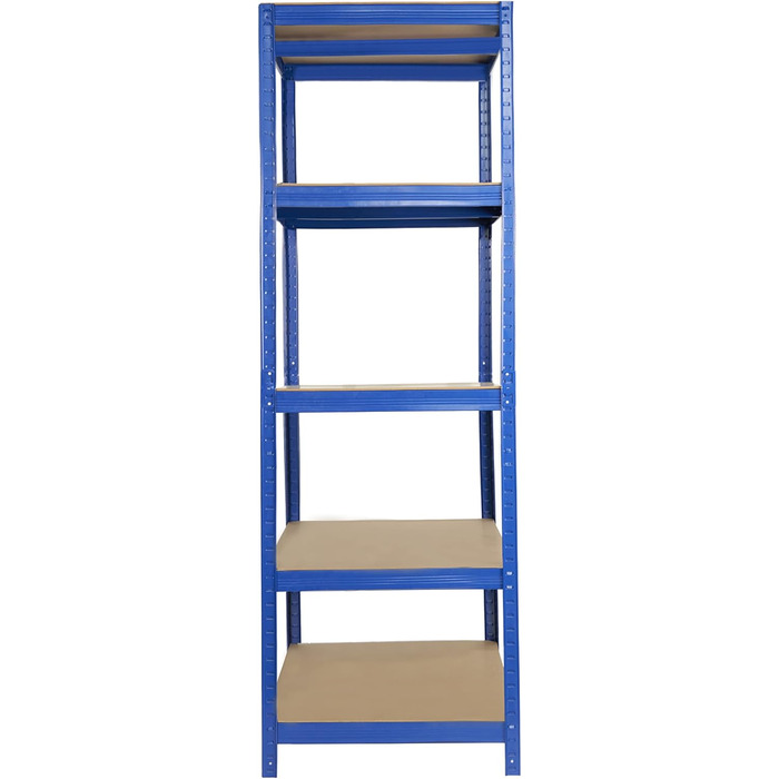Міцний стелаж Ribelli, 180 x 90 x 60 см (В x Ш x Г), вантажопідйомність до 875 кг, 5 регульованих полиць, підвальний стелаж, стелаж для зберігання, стелаж без ригелів, металевий стелаж, синій