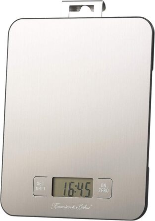 Цифрові ваги Rosenstein & Shne Цифрові кухонні ваги з нержавіючої сталі з таймером, до 15 кг, точність до 1 г (побутові ваги, ваги