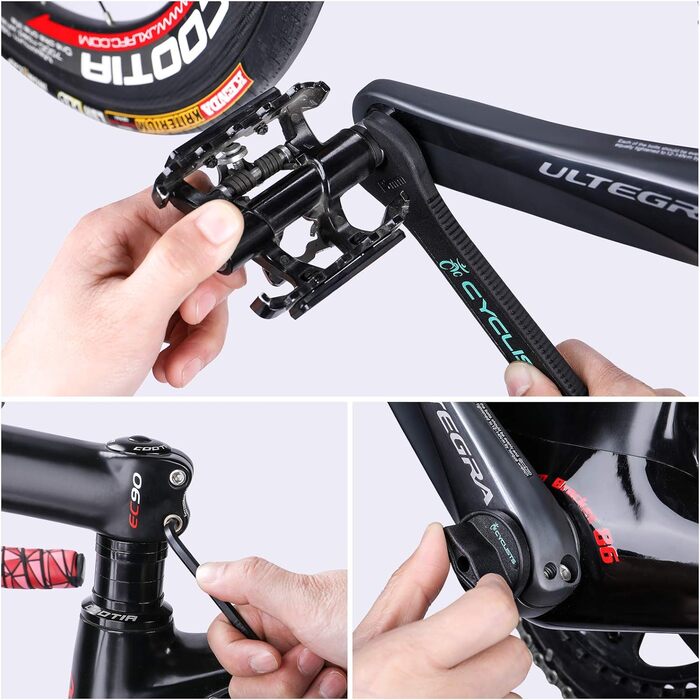 Набір для ремонту велосипедів для велосипедистів, портативний футляр для інструментів для велосипеда, набір інструментів для ремонту велосипедних шин та ланцюгів, набір інструментів для велосипеда з футляром для перенесення, 23 предмети