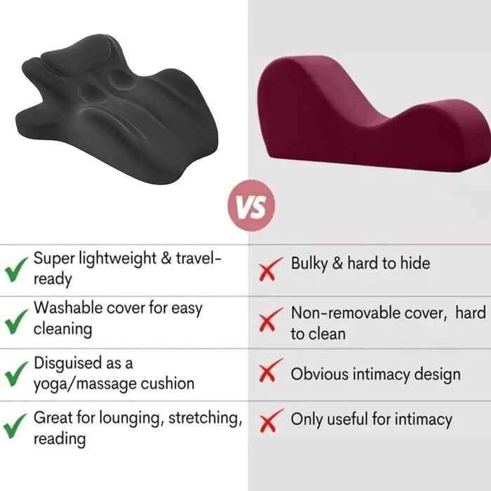 Подушка для пари Клиноподібна інтимна подушка з піни з ефектом пам&39яті для більшого комфорту та інтимності Ергономічна секс-подушка для пар, підтримка спини та ніг, чорна, 27
