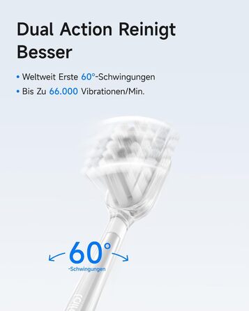 Електрична звукова зубна щітка з осциляціями та вібрацією, 3 насадки, водонепроникна IPX7, дорожня версія (Подарункова коробка з алюмінію, Сірий Космічний)