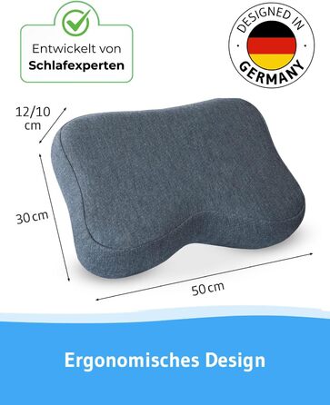 Подушка Third of Life Recovery Quickdry Side Sleeper Pillow подушка для шийного відділу хребта та шиї для сну на спині та боці, ергономічна піна з ефектом пам&39яті з бамбуковим активованим вугіллям, швидковисихаюча та терморегулююча, колір антрацит