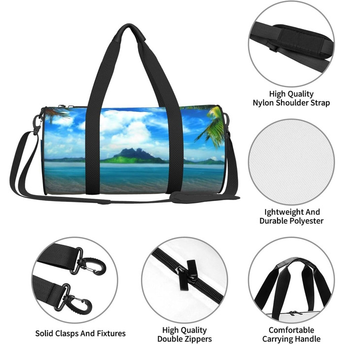 Спортивна сумка, дорожня сумка, пляжна сумка з принтом Дерева, сумка для ночівлі, чорна, універсальний розмір, сумка для подорожей