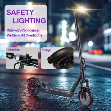 Складаний електричний самокат із допуском для дорослих, передня та задня амортизація, акумулятор 10,4 Аг, запас ходу 2535 кілометрів, підключення до додатку