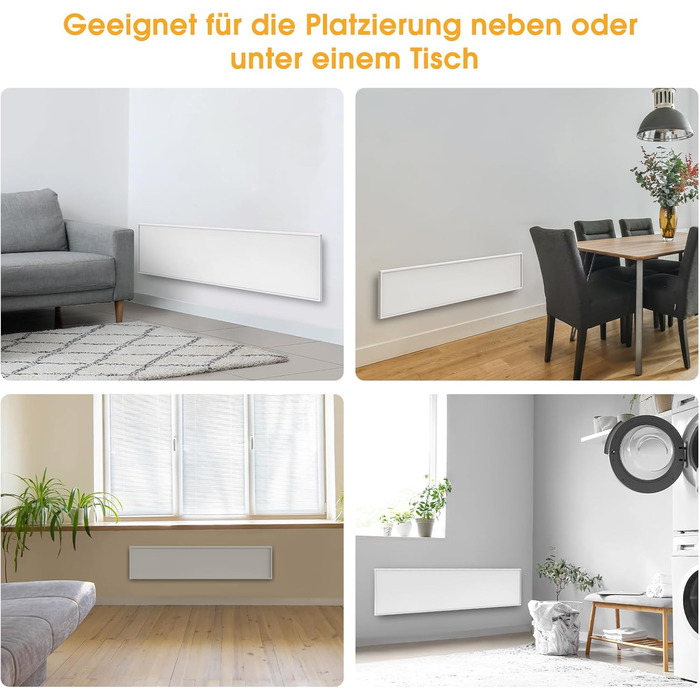 Інфрачервоний обігрівач byecold 350 Вт, інфрачервоний електричний обігрівач 120 * 30 см, радіаторна нагрівальна панель, енергозбереження, захист від перегріву, 350 Вт тумблер, білий